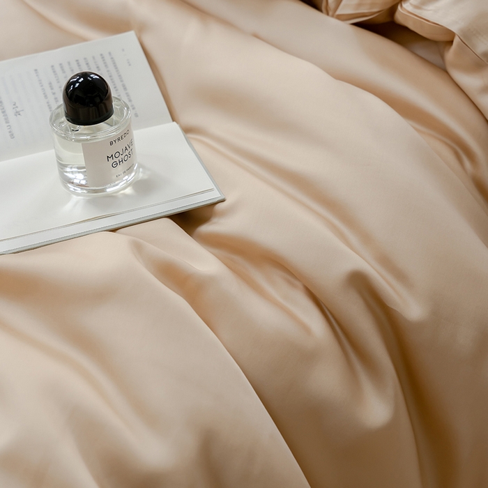 91家纺网 家纺一手货源 找家纺 咏绒家纺工厂店 2025新款60支奥地利兰精天丝单品系列--单被套 沙茶色