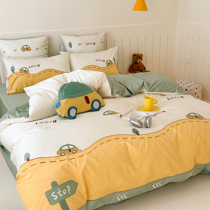 91家纺网 家纺一手货源 找家纺 （总）西西家居 2025新款100支澳棉纯棉四件套-汽车小队