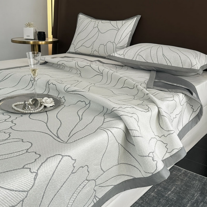 91家纺网 家纺一手货源 找家纺 麦伦家居 2025新款3D凉豆豆凉席提花如画系列 冰菘