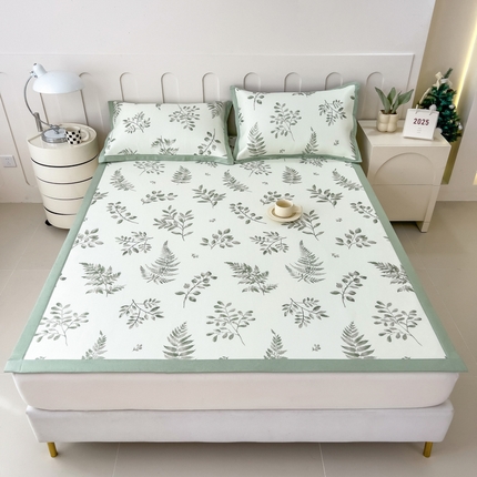 91家纺网 家纺一手货源 找家纺 （总）倾慕家纺 2025年新款600D丝滑冰丝凉席-床席款