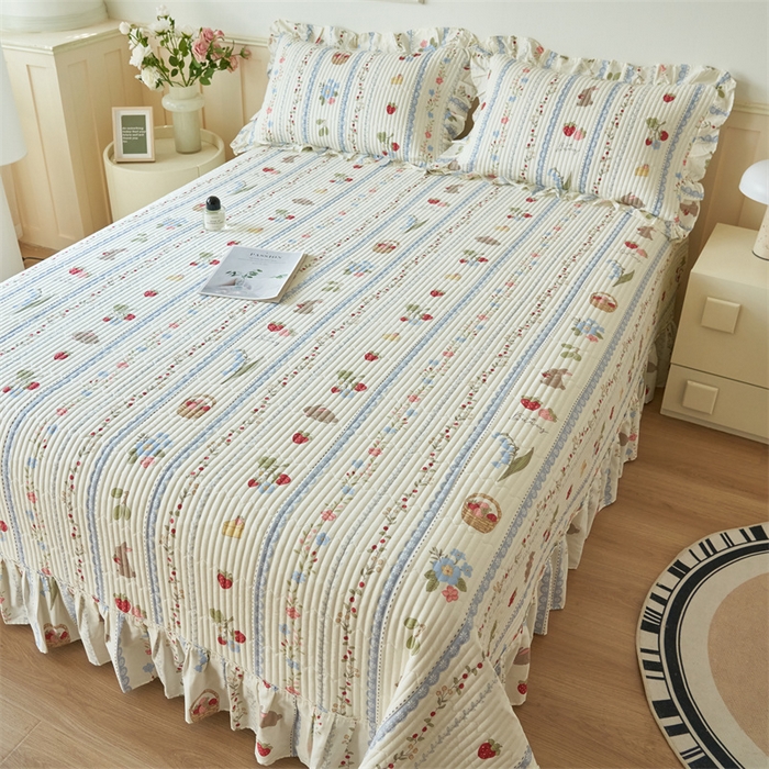 91家纺网 家纺一手货源 找家纺 恒爱家纺 2024新款全棉甜美少女单床盖 越畔之思