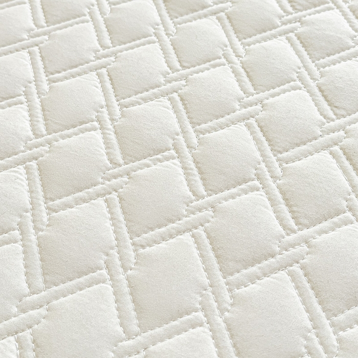 91家纺网 家纺一手货源 找家纺 万盛家纺 2025新款夹棉恐龙刺绣床笠 恐龙-菱形格 白