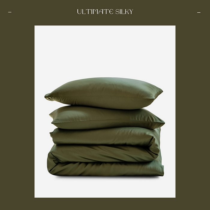 91家纺网 家纺一手货源 找家纺 咏绒家纺工厂店 2025新款60支奥地利兰精天丝单品系列--单被套 欧芹绿
