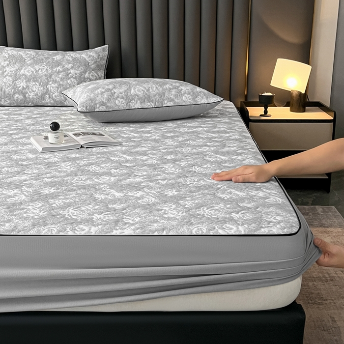 91家纺网 家纺一手货源 找家纺 （总）野马寝具跨境电商专供 2025新款潮汐床笠-玫瑰