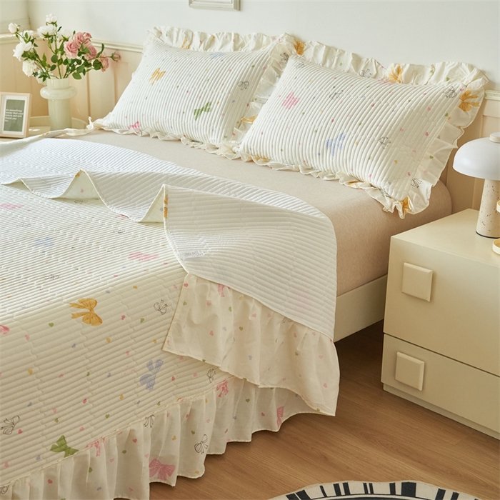 91家纺网 家纺一手货源 找家纺 恒爱家纺 2024新款全棉甜美少女单床盖 幻真