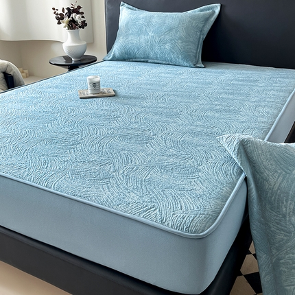 91家纺网 家纺一手货源 找家纺 （总）蓝邻家纺 2025新款PE提花床笠凉席-涂鸦系列