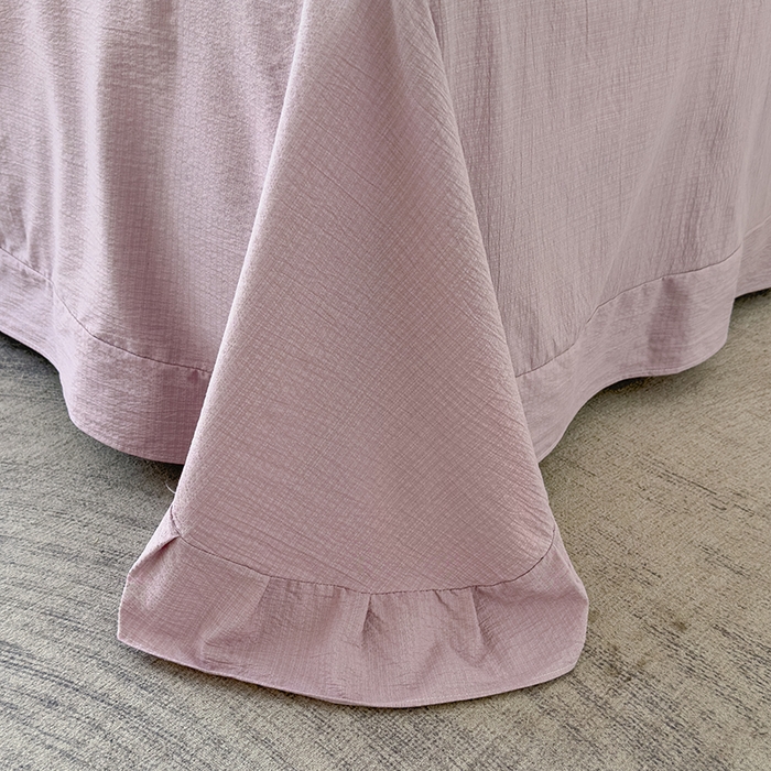 91家纺网 家纺一手货源 找家纺 竹合家纺 2025新款云感皱皱四件套-镂空花边款法式 花边款-云水谣