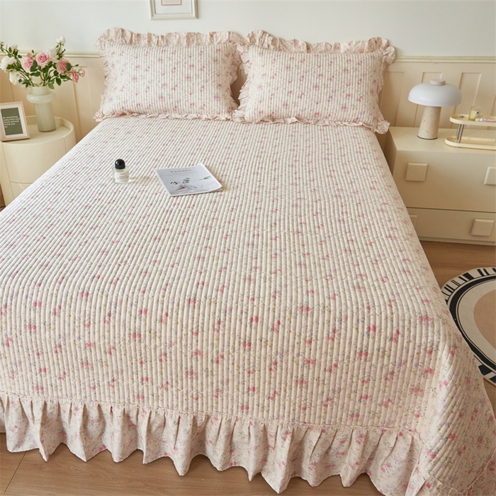 91家纺网 家纺一手货源 找家纺 恒爱家纺 2024新款全棉甜美少女单床盖 夏醉浅梦