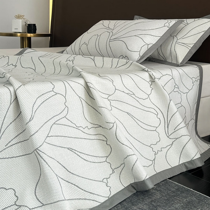 91家纺网 家纺一手货源 找家纺 麦伦家居 2025新款3D凉豆豆凉席提花如画系列 冰菘