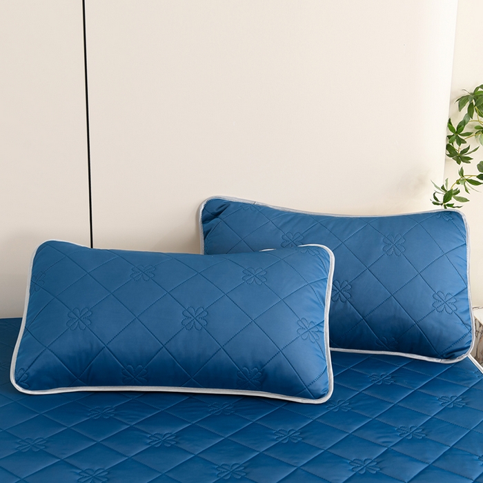 91家纺网 家纺一手货源 找家纺 2025新款清凉舒适凉感丝夏被四件套 湖蓝