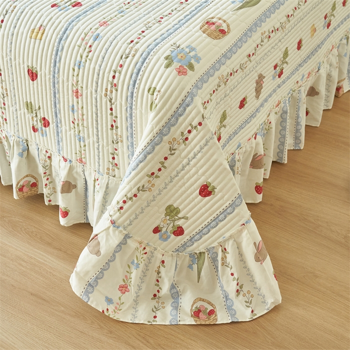 91家纺网 家纺一手货源 找家纺 恒爱家纺 2024新款全棉甜美少女单床盖 越畔之思