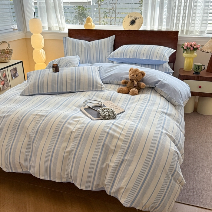 91家纺网 家纺一手货源 找家纺 呗旺鹿 2025新款学生季全棉纯棉40支跑量款巴恩风四件套 比格兰