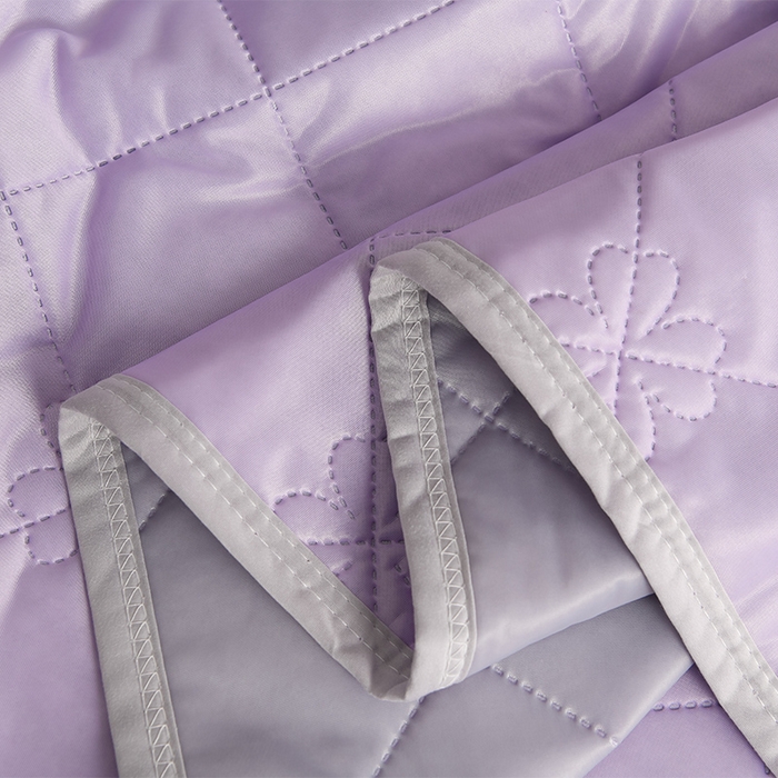 91家纺网 家纺一手货源 找家纺 2025新款清凉舒适凉感丝夏被四件套 浅紫