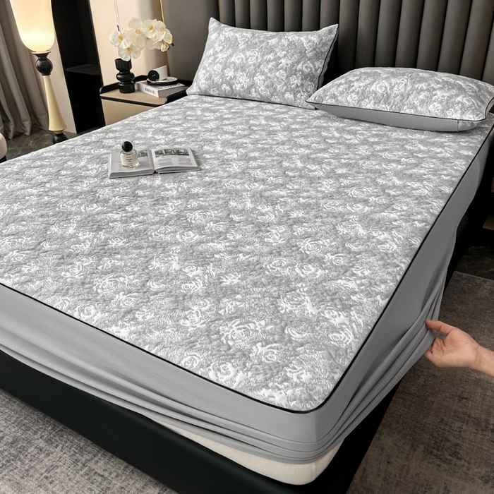 91家纺网 家纺一手货源 找家纺 （总）野马寝具跨境电商专供 2025新款潮汐床笠-玫瑰