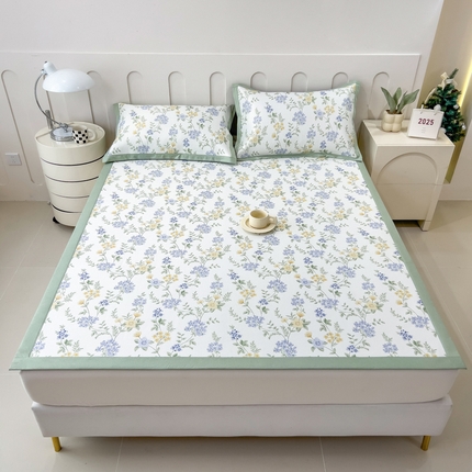 91家纺网 家纺一手货源 找家纺 （总）倾慕家纺 2025年新款600D丝滑冰丝凉席-床席款