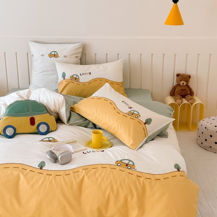 91家纺网 家纺一手货源 找家纺 （总）西西家居 2025新款100支澳棉纯棉四件套-汽车小队