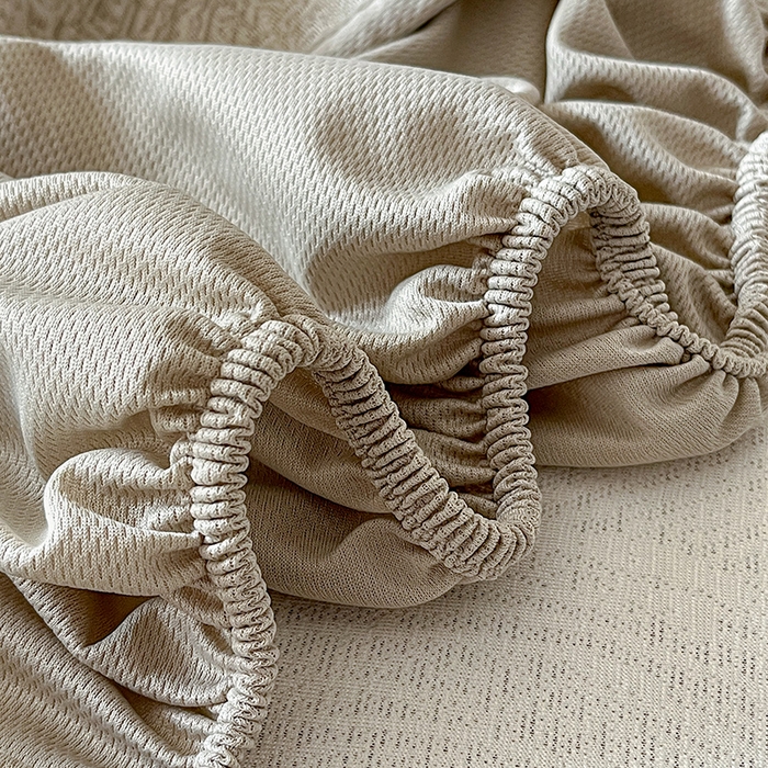 91家纺网 家纺一手货源 找家纺 蓝邻家纺 2025新款PE提花床笠凉席-涂鸦系列 涂鸦-香槟