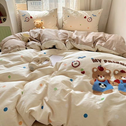 91家纺网 家纺一手货源 找家纺 （总）澳梵家居 2025新款小清新全棉印花毛巾绣四件套