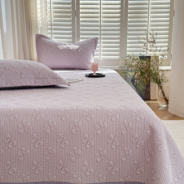 91家纺网 家纺一手货源 找家纺 琳可家居 花开蝶自来系列双面再生纤维素纤维床盖高温水洗两面可用 花开蝶自来-紫