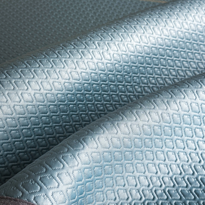 91家纺网 家纺一手货源 找家纺 欧邦 2025新款提花冰豆豆凉席三件套-幸运草 凉席款-幸运草-蓝