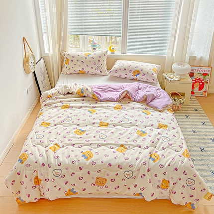 91家纺网 家纺一手货源 找家纺 （总）玉海棠家纺 2025新款水洗皱皱纱印花夏被 被子被芯