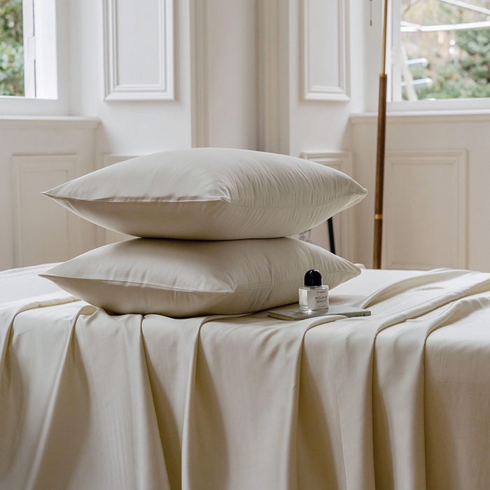 91家纺网 家纺一手货源 找家纺 咏绒家纺工厂店 2025新款60S奥地利兰精天丝轻奢系列-单床单 极地白