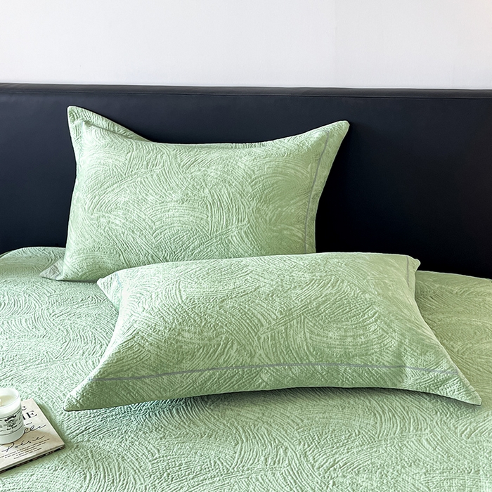 91家纺网 家纺一手货源 找家纺 蓝邻家纺 2025新款PE提花床笠凉席-涂鸦系列 涂鸦-绿