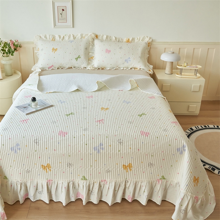 91家纺网 家纺一手货源 找家纺 恒爱家纺 2024新款全棉甜美少女单床盖 幻真