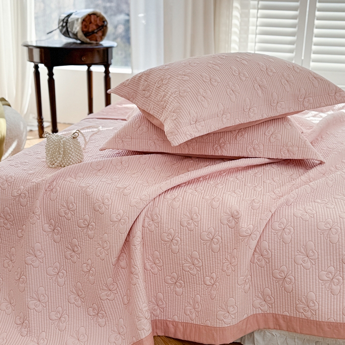 91家纺网 家纺一手货源 找家纺 琳可家居 花开蝶自来系列双面再生纤维素纤维床盖高温水洗两面可用 花开蝶自来-粉