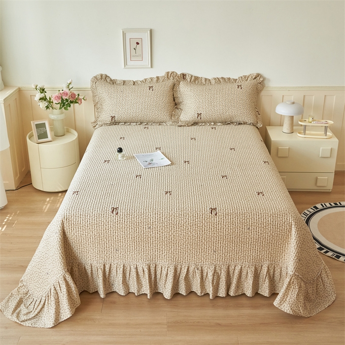 91家纺网 家纺一手货源 找家纺 恒爱家纺 2024新款全棉甜美少女单床盖 笑语嫣然