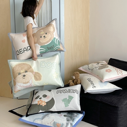 （总）安哆啦家纺 2025新款A类大版印花冰藤儿童幼儿园卡通萌宠系列凉席单枕套