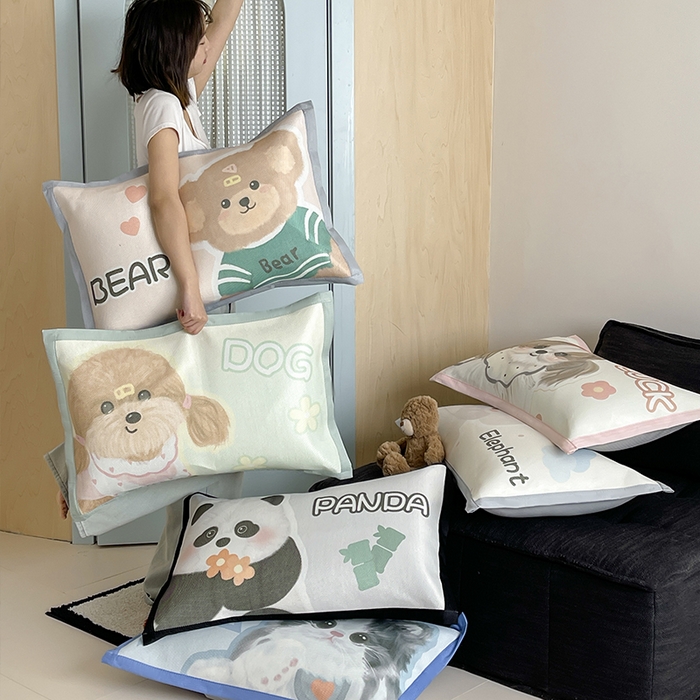 91家纺网 家纺一手货源 找家纺 （总）安哆啦家纺 2025新款A类大版印花冰藤儿童幼儿园卡通萌宠系列凉席单枕套