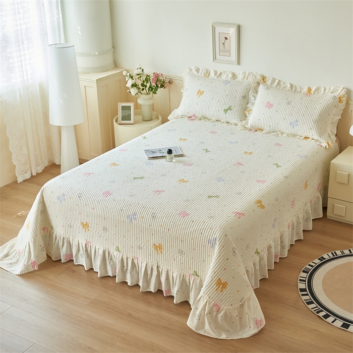 91家纺网 家纺一手货源 找家纺 恒爱家纺 2024新款全棉甜美少女单床盖 幻真