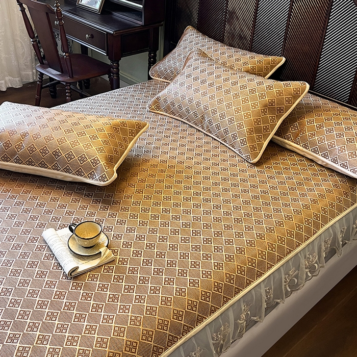 91家纺网 家纺一手货源 找家纺 （总）网红馆 2025新款花边冰藤席凉席-夏之语床笠款