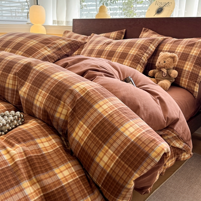 91家纺网 家纺一手货源 找家纺 呗旺鹿 2025新款学生季全棉纯棉40支跑量款巴恩风四件套 洛可可