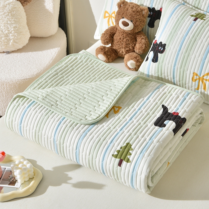 91家纺网 家纺一手货源 找家纺 床笠人家 2025新款亲肤双面磨毛夹棉床盖 艾尚