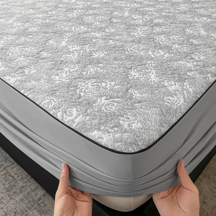 91家纺网 家纺一手货源 找家纺 野马寝具跨境电商专供 2025新款潮汐床笠-玫瑰 绽放-玫瑰灰