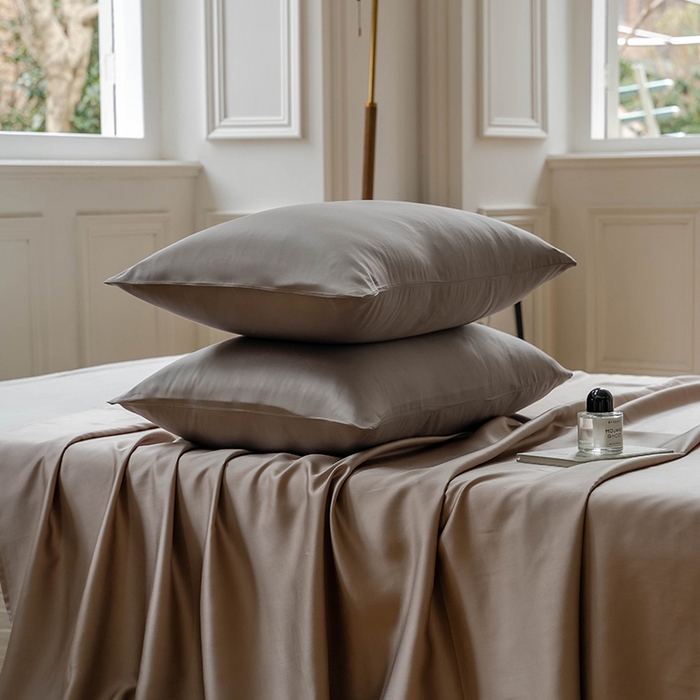 91家纺网 家纺一手货源 找家纺 咏绒家纺工厂店 2025新款60S奥地利兰精天丝轻奢系列-单床单 芋泥灰