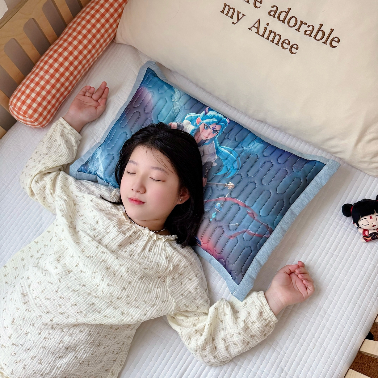 91家纺网 家纺一手货源 找家纺 纽乐家纺 2025新款卡通5D数码印花哪吒周边儿童冰丝乳胶凉枕枕套枕芯 哪吒-6