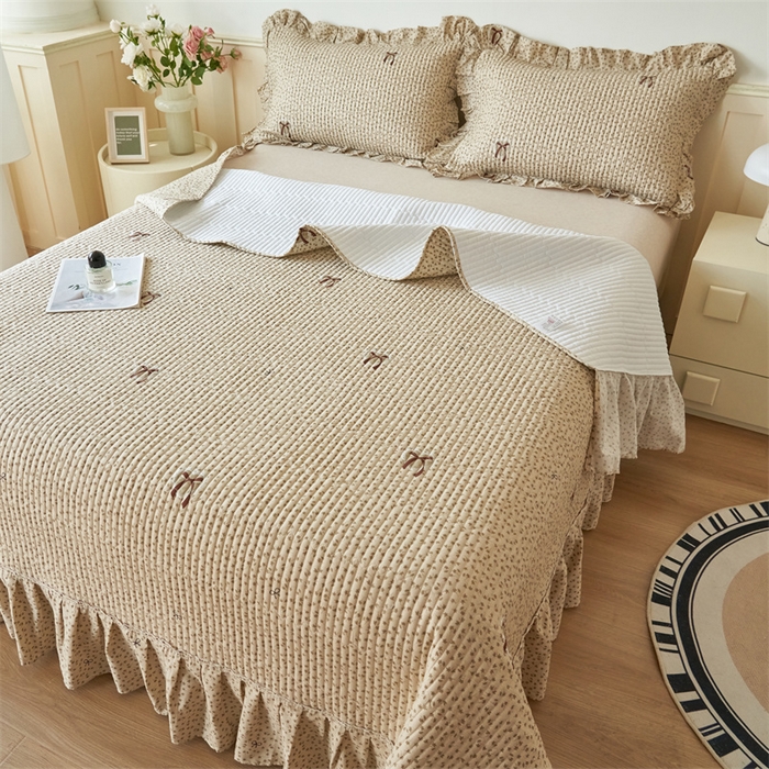 91家纺网 家纺一手货源 找家纺 恒爱家纺 2024新款全棉甜美少女单床盖 笑语嫣然