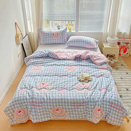 91家纺网 家纺一手货源 找家纺 （总）玉海棠家纺 2025新款水洗皱皱纱印花夏被 被子被芯