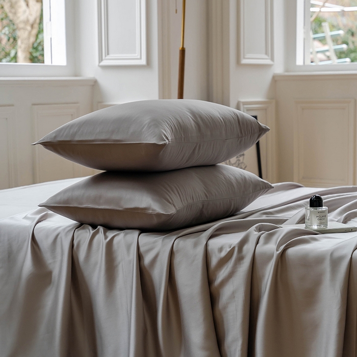 91家纺网 家纺一手货源 找家纺 咏绒家纺工厂店 2025新款60S奥地利兰精天丝轻奢系列-单床单 岩石灰