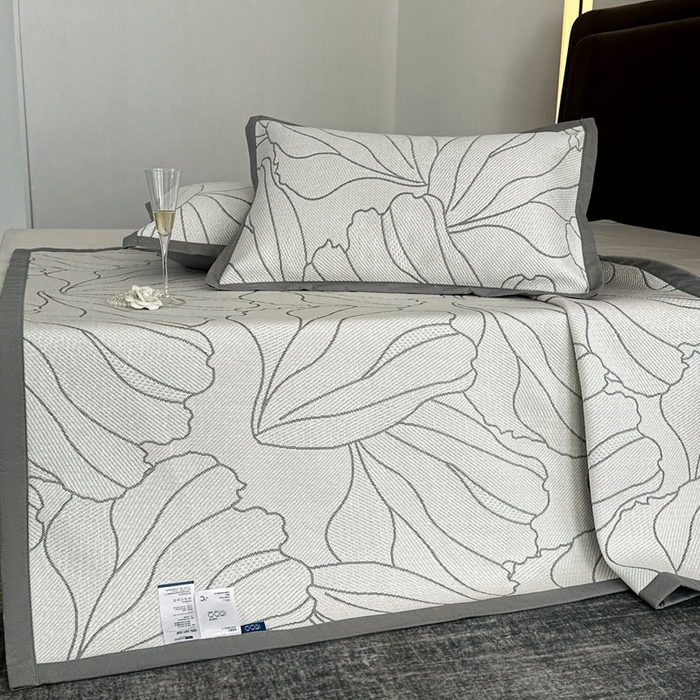 91家纺网 家纺一手货源 找家纺 麦伦家居 2025新款3D凉豆豆凉席提花如画系列 冰菘