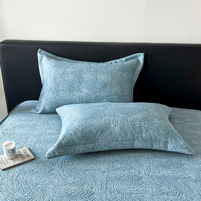 91家纺网 家纺一手货源 找家纺 蓝邻家纺 2025新款PE提花床笠凉席-涂鸦系列 涂鸦-蓝