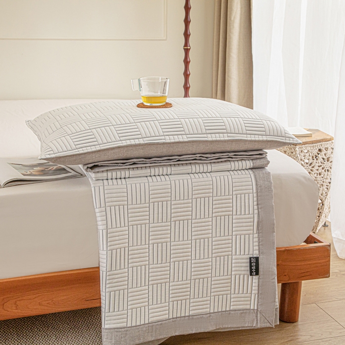 91家纺网 家纺一手货源 找家纺 野马寝具跨境电商专供 2025新款高分子冰感垫软凉席 正方格