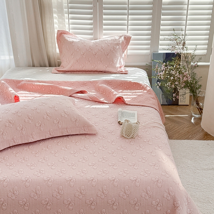 91家纺网 家纺一手货源 找家纺 琳可家居 花开蝶自来系列双面再生纤维素纤维床盖高温水洗两面可用 花开蝶自来-粉