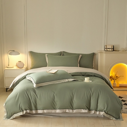 91家纺网 家纺一手货源 找家纺 （总）万盛家纺 2025新款全棉宽边麻绳拼角四件套