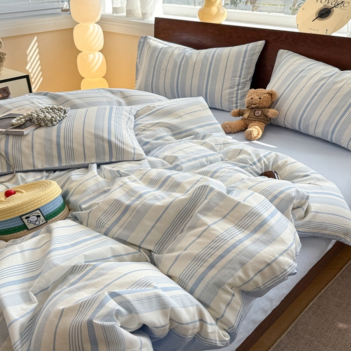 91家纺网 家纺一手货源 找家纺 呗旺鹿 2025新款学生季全棉纯棉40支跑量款巴恩风四件套 比格兰