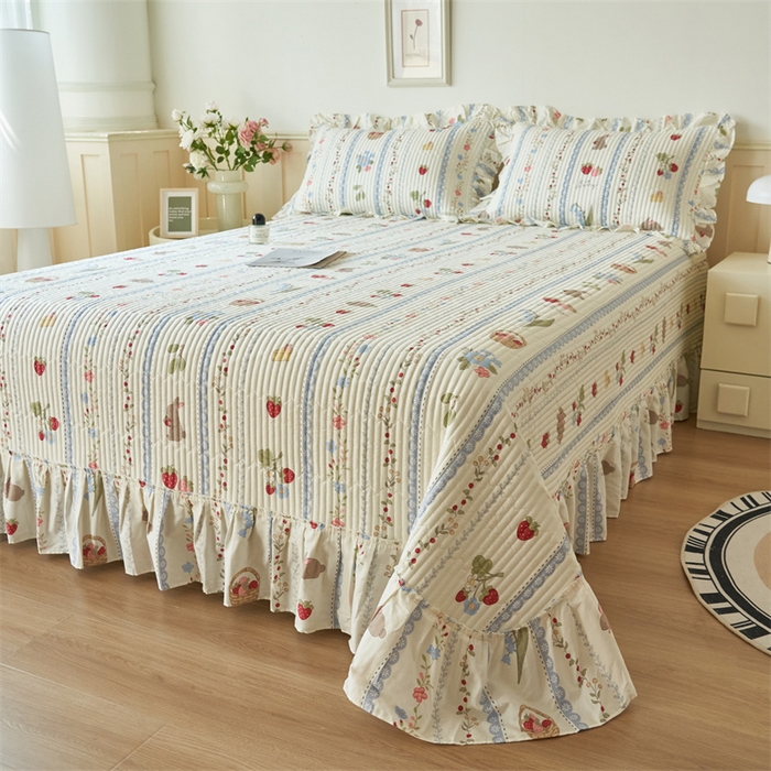 91家纺网 家纺一手货源 找家纺 恒爱家纺 2024新款全棉甜美少女单床盖 越畔之思