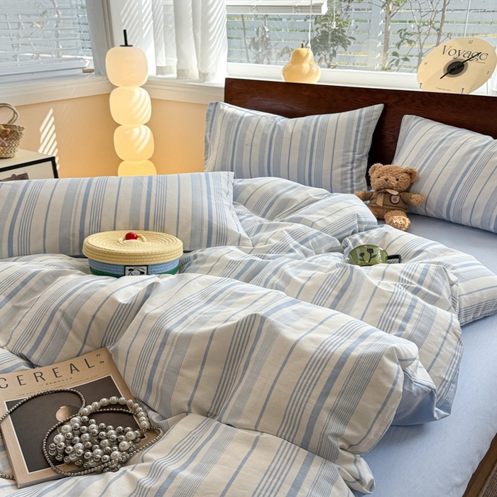 91家纺网 家纺一手货源 找家纺 呗旺鹿 2025新款学生季全棉纯棉40支跑量款巴恩风四件套 比格兰